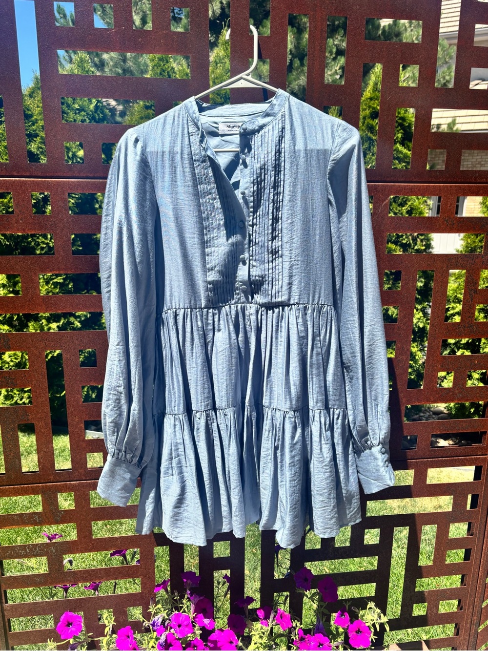 Showpo Silver-Blue Mini Dress